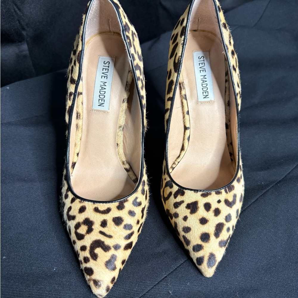 Steve Madden Animal Print Heels - Tan and Black